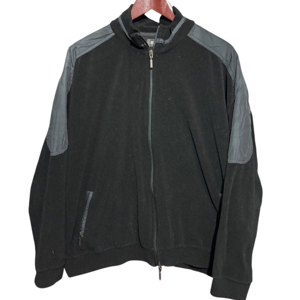 Hugo Boss Jacket Mens XL Black Fleece Full Zip Loungewear Designer